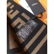 Knockoff Wool blend scarf with Fendi FF logo inlay brown 42 x 180 Replica Clone