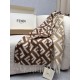 Knockoff Fendi FF cashmere and wool blend scarf brown 35 x 180 Replica Clone