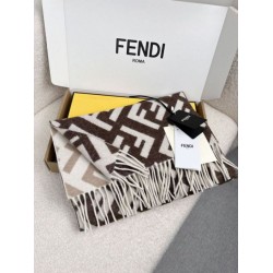 Knockoff Fendi FF cashmere and wool blend scarf dove gray 35 x 180 Replica Clone