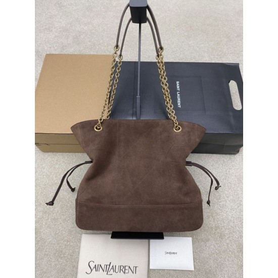 Replica YSL Saint Laurent Jamie 4.3 Pochon Shopping Suede Shoulder Bag Brown Knockoff Cheap AAAAA Replica YSL Saint Laurent Jamie 4.3 Pochon Shopping Suede Shoulder Bag Brown Fake Clone