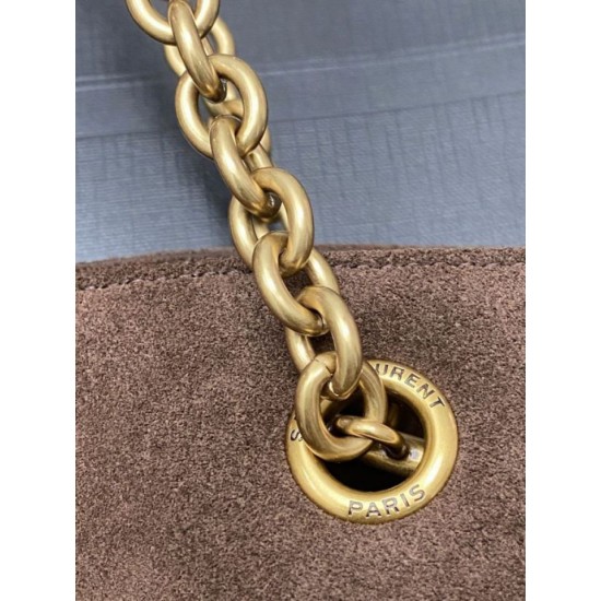 Replica YSL Saint Laurent Jamie 4.3 Pochon Shopping Suede Shoulder Bag Brown Knockoff Cheap AAAAA Replica YSL Saint Laurent Jamie 4.3 Pochon Shopping Suede Shoulder Bag Brown Fake Clone