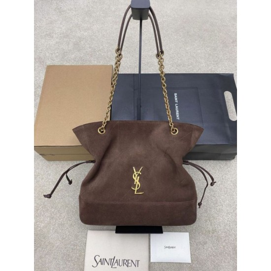 Replica YSL Saint Laurent Jamie 4.3 Pochon Shopping Suede Shoulder Bag Brown Knockoff Cheap AAAAA Replica YSL Saint Laurent Jamie 4.3 Pochon Shopping Suede Shoulder Bag Brown Fake Clone