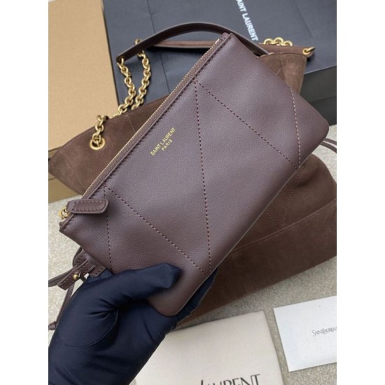 Replica YSL Saint Laurent Jamie 4.3 Pochon Shopping Suede Shoulder Bag Brown Knockoff Cheap AAAAA Replica YSL Saint Laurent Jamie 4.3 Pochon Shopping Suede Shoulder Bag Brown Fake Clone