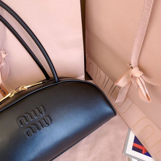AAAAA Replica Miu Miu Beau Handbags Cognac Brown 5BB193 Black Fake Clone