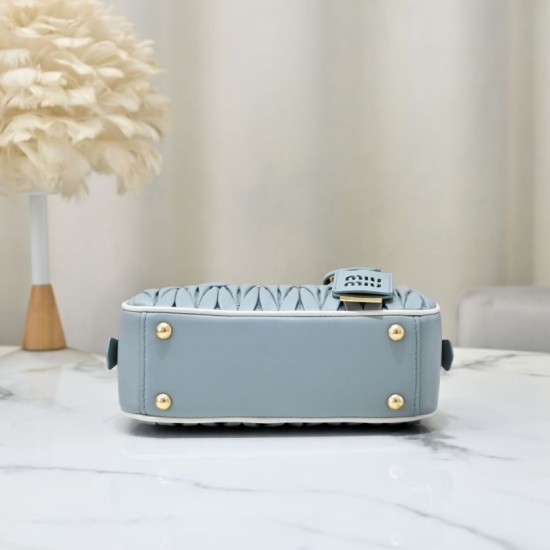 Replica Miu Miu Arcadie Quilted Top-Handle Bag Blue Knockoff Cheap AAAAA Replica Miu Miu Arcadie Quilted Top-Handle Bag Blue Fake Clone