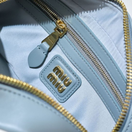 Replica Miu Miu Arcadie Quilted Top-Handle Bag Blue Knockoff Cheap AAAAA Replica Miu Miu Arcadie Quilted Top-Handle Bag Blue Fake Clone