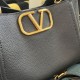 AAAAA Replica Valentino Garavani Alltime Medium Grained Calfskin Handbag Black Fake Clone