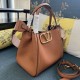 AAAAA Replica Valentino Garavani Alltime Medium Grained Calfskin Handbag Brown Fake Clone
