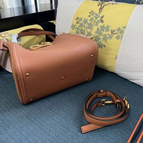AAAAA Replica Valentino Garavani Alltime Medium Grained Calfskin Handbag Brown Fake Clone