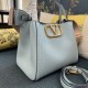 AAAAA Replica Valentino Garavani Alltime Medium Grained Calfskin Handbag Blue Fake Clone