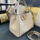 AAAAA Replica Valentino Garavani Alltime Medium Grained Calfskin Handbag Beige Fake Clone