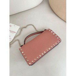 AAAAA Replica Valentino Garavani Rockstud Chain Wallet Pink Fake Clone