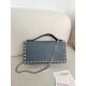 AAAAA Replica Valentino Garavani Rockstud Chain Wallet Blue Fake Clone