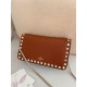 AAAAA Replica Valentino Garavani Rockstud Small Flap Crossbody Bag Brown Fake Clone