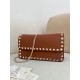 AAAAA Replica Valentino Garavani Rockstud Small Flap Crossbody Bag Brown Fake Clone