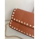 AAAAA Replica Valentino Garavani Rockstud Small Flap Crossbody Bag Brown Fake Clone