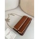 AAAAA Replica Valentino Garavani Rockstud Small Flap Crossbody Bag Brown Fake Clone