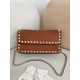 AAAAA Replica Valentino Garavani Rockstud Small Flap Crossbody Bag Brown Fake Clone