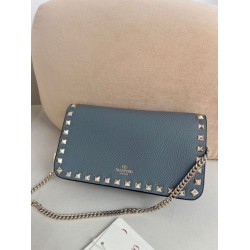 AAAAA Replica Valentino Small Flap Crossbody Bag Garavani Rockstud Blue Fake Clone