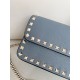 AAAAA Replica Valentino Small Flap Crossbody Bag Garavani Rockstud Blue Fake Clone