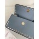 AAAAA Replica Valentino Small Flap Crossbody Bag Garavani Rockstud Blue Fake Clone