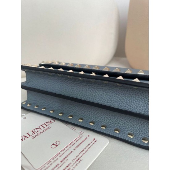 AAAAA Replica Valentino Small Flap Crossbody Bag Garavani Rockstud Blue Fake Clone