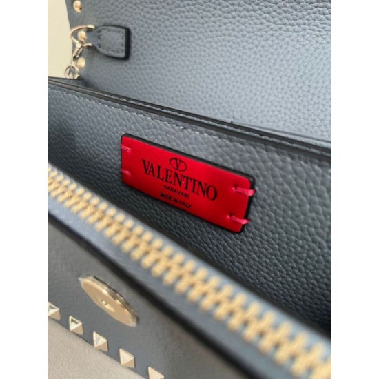 AAAAA Replica Valentino Small Flap Crossbody Bag Garavani Rockstud Blue Fake Clone