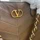 AAAAA Replica Valentino Garavani Laseine Small/Medium Tote Bag Brown Fake Clone