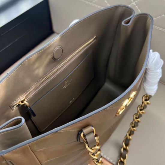 AAAAA Replica Valentino Garavani Laseine Small/Medium Tote Bag Brown Fake Clone