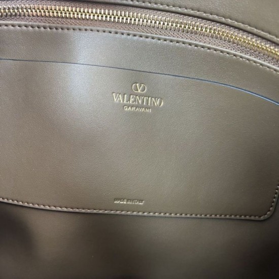 AAAAA Replica Valentino Garavani Laseine Small/Medium Tote Bag Brown Fake Clone