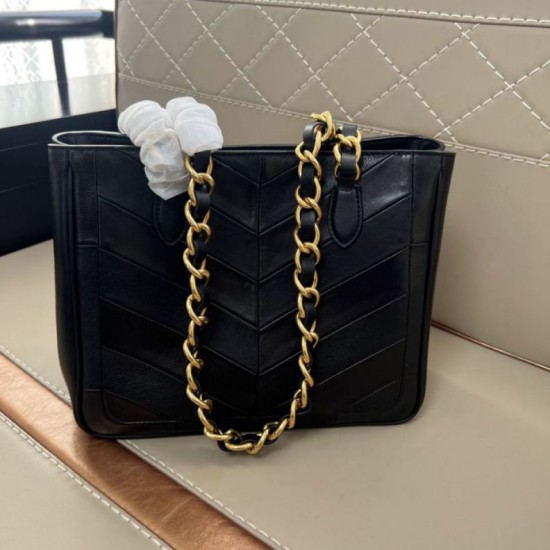 AAAAA Replica Valentino Garavani Laseine Small/Medium Tote Bag Black Fake Clone