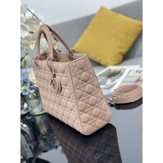Replica Dior Large Lady Dior matte cannage handbag with flap pink Knockoff Cheap AAAAA Replica Dior Large Lady Dior matte cannage handbag with flap pink Fake Clone