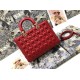 AAAAA Replica Dior Large Lady Dior quilted lambskin cannage bag red Fake Clone
