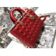 AAAAA Replica Dior Large Lady Dior quilted lambskin cannage bag red Fake Clone