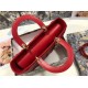 AAAAA Replica Dior Large Lady Dior quilted lambskin cannage bag red Fake Clone