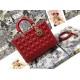 AAAAA Replica Dior Large Lady Dior quilted lambskin cannage bag red Fake Clone
