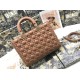 Replica Dior Large Lady Dior quilted lambskin cannage bag brown Knockoff Cheap AAAAA Replica Dior Large Lady Dior quilted lambskin cannage bag brown Fake Clone