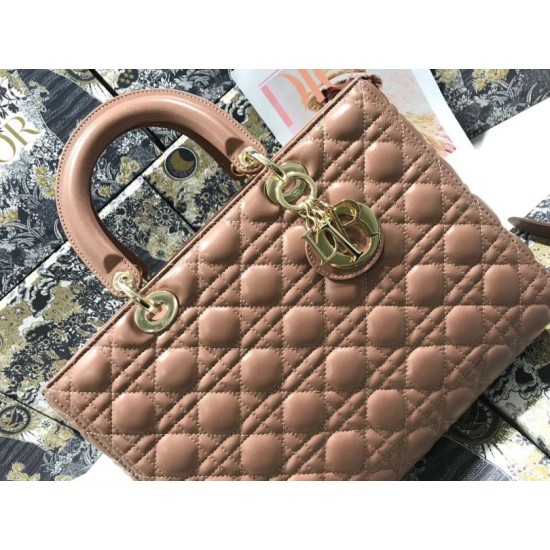 Replica Dior Large Lady Dior quilted lambskin cannage bag brown Knockoff Cheap AAAAA Replica Dior Large Lady Dior quilted lambskin cannage bag brown Fake Clone