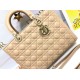 AAAAA Replica Dior Large Lady Dior quilted lambskin cannage bag camel Fake Clone