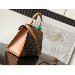 AAAAA Replica Goyard Saigon PM brown structured handbag Fake Clone