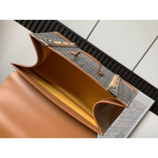 AAAAA Replica Goyard Saigon PM brown structured handbag Fake Clone