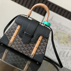 AAAAA Replica Goyard Saigon PM structured handbag Black Fake Clone
