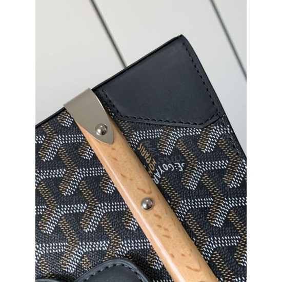 AAAAA Replica Goyard Saigon PM structured handbag Black Fake Clone