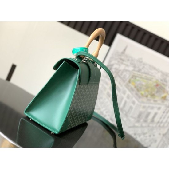 AAAAA Replica Goyard Saigon PM Green structured handbag Fake Clone