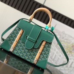 AAAAA Replica Goyard Saigon PM Green structured handbag Fake Clone
