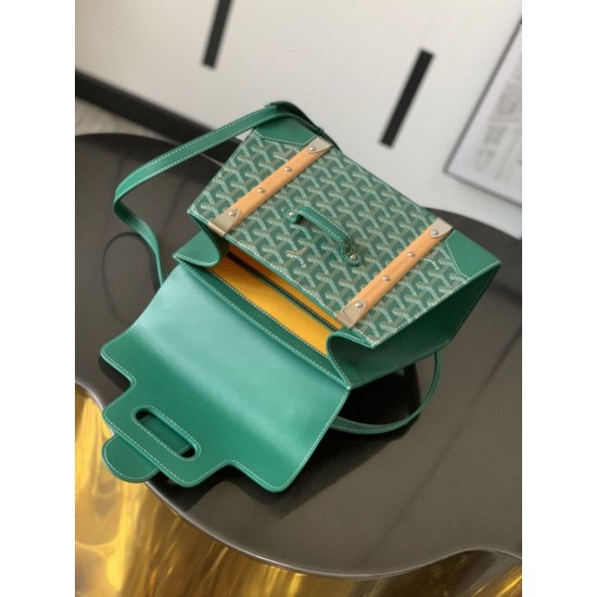 AAAAA Replica Goyard Saigon PM Green structured handbag Fake Clone