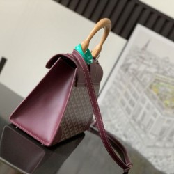 AAAAA Replica Goyard Saigon PM burgundy structured handbag Fake Clone