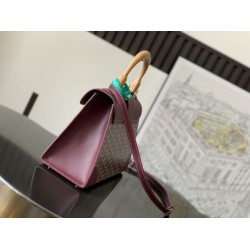 AAAAA Replica Goyard Saigon PM burgundy structured handbag Fake Clone