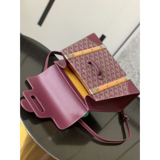 Replica Goyard Saigon PM burgundy structured handbag Knockoff Cheap AAAAA Replica Goyard Saigon PM burgundy structured handbag Fake Clone