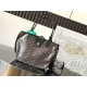 AAAAA Replica Goyard Anjou Saint Louis Mini Goyardine canvas black calfskin tote bag Fake Clone